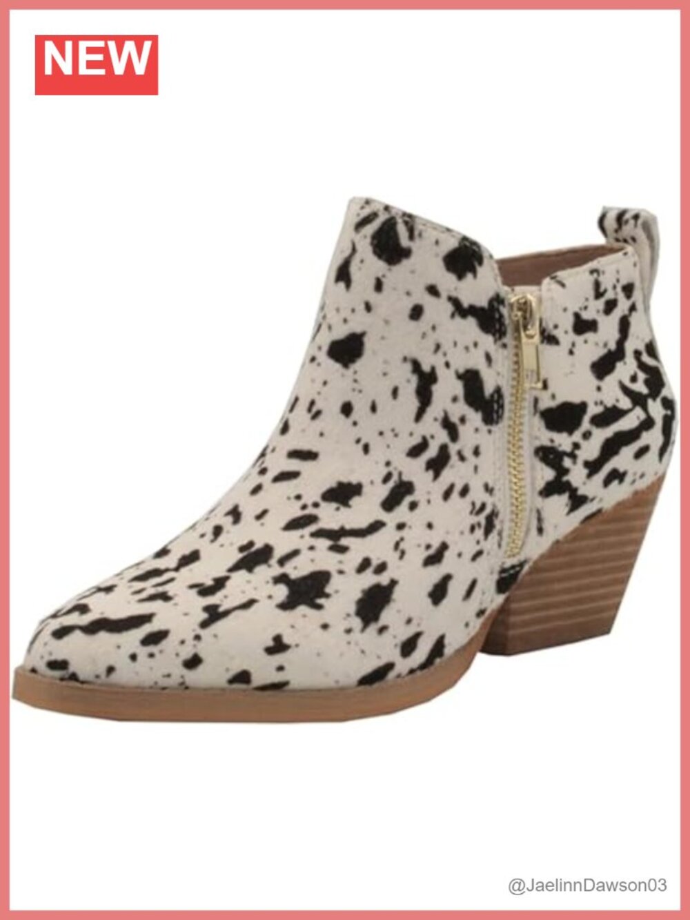 Haircalf Ankle Bootie Pointed Toe Western Zip Casual